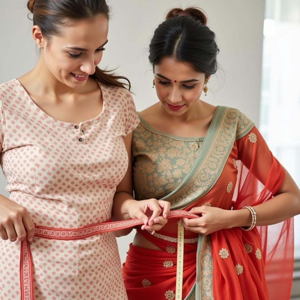 Measuring for a Stitched Saree Online