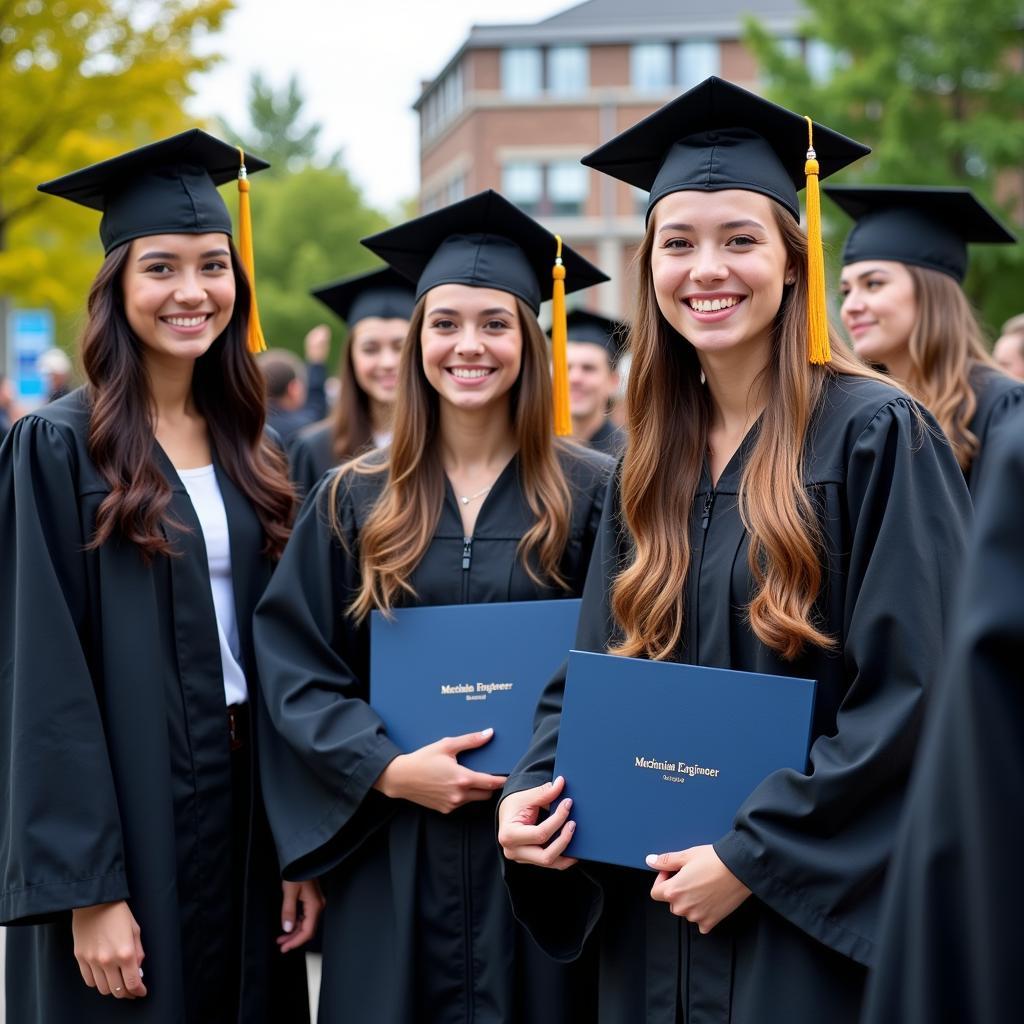 Mechanical engineering graduates at their graduation ceremony