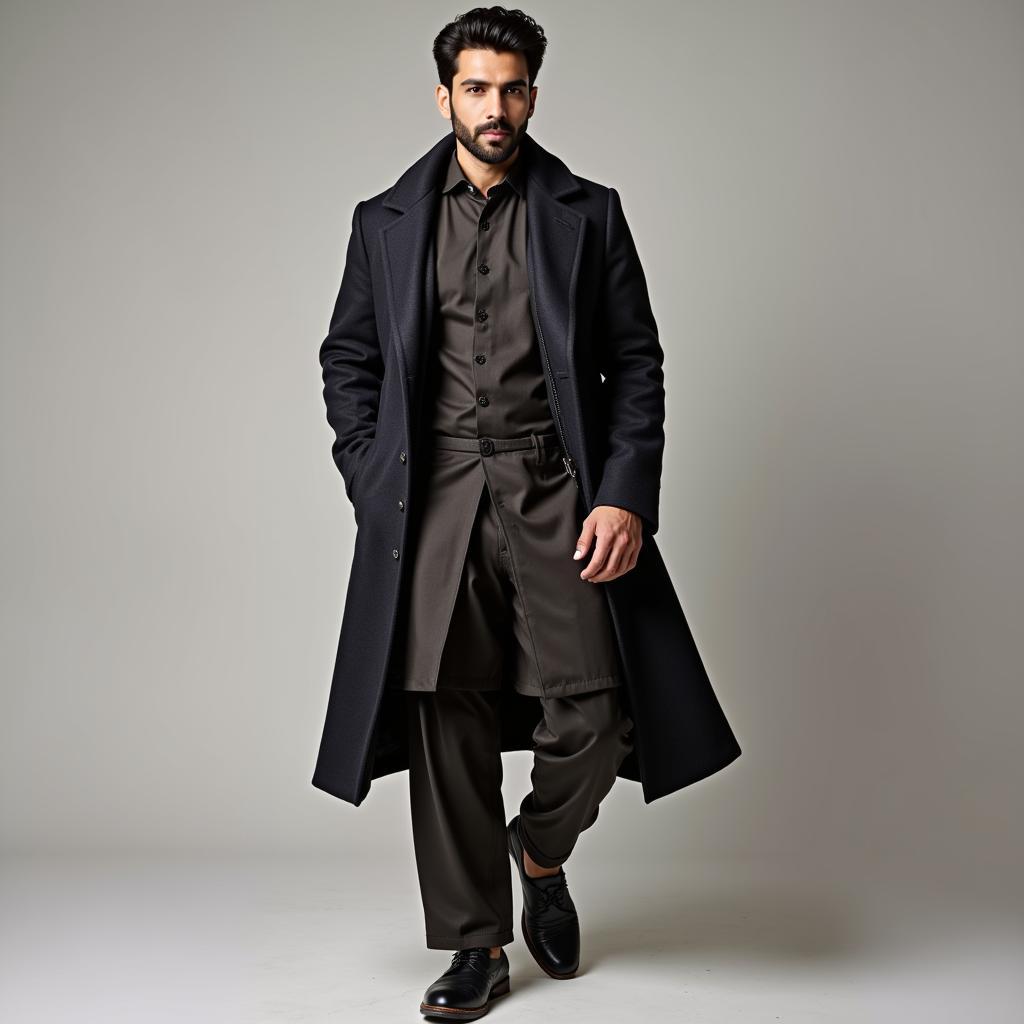 Men's Long Coat Style in Pakistan