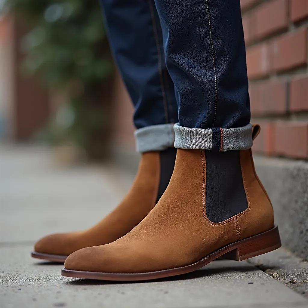 Men's Brown Suede Chelsea Boots