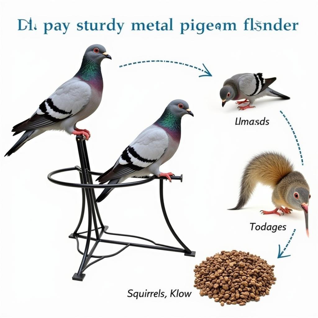 Durable Metal Pigeon Feeder