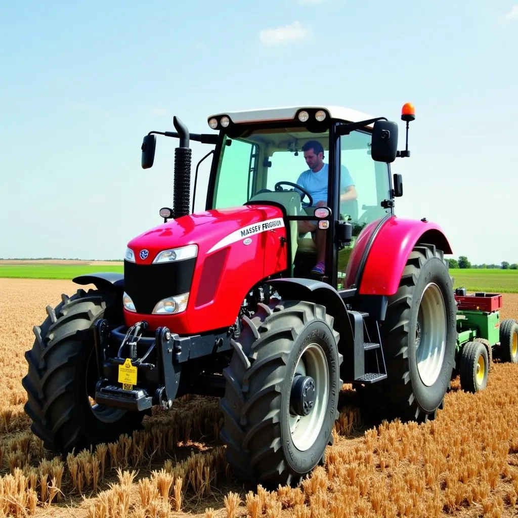 Massey Ferguson 360 tractor working in a field