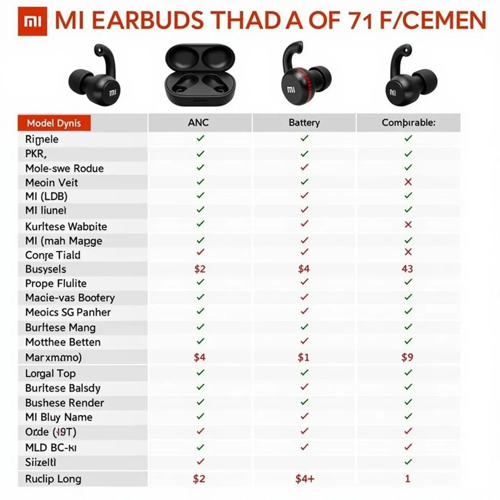 MI Earbuds Price Comparison Table