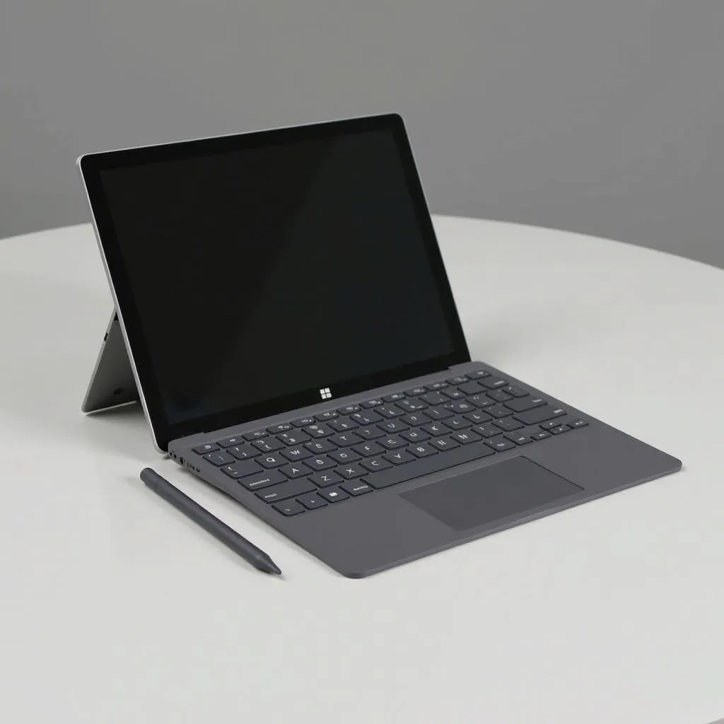 Close-up of the Microsoft Surface Pro 7's detachable keyboard and pen