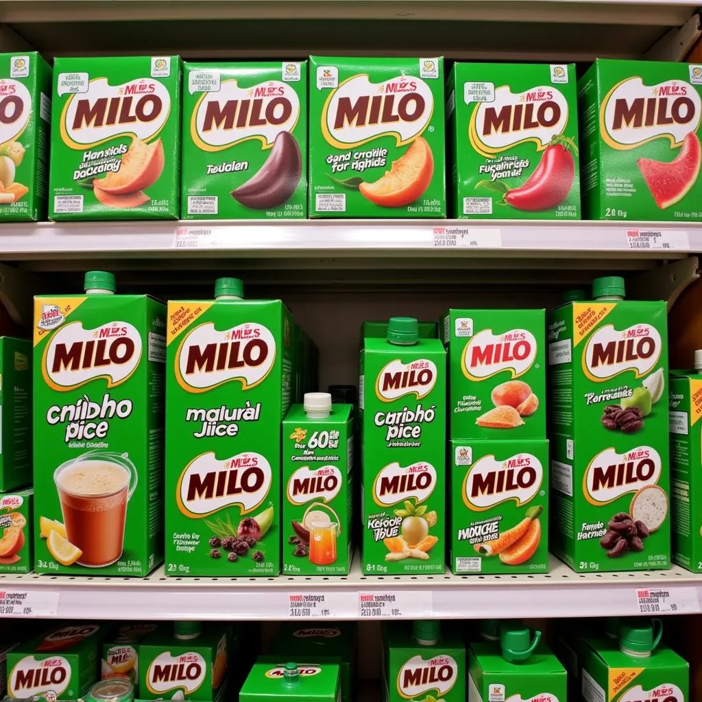 Milo juice on supermarket shelves in Pakistan