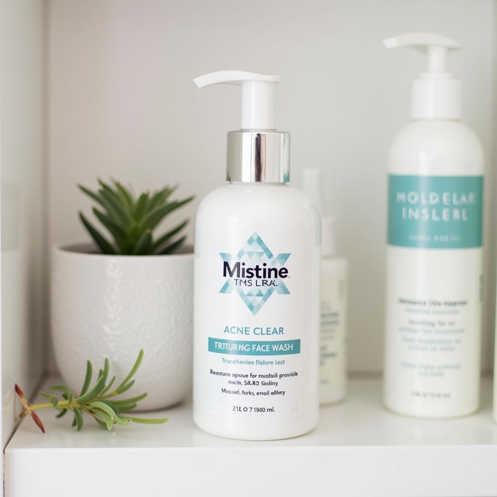 Mistine Acne Clear Face Wash on Bathroom Shelf