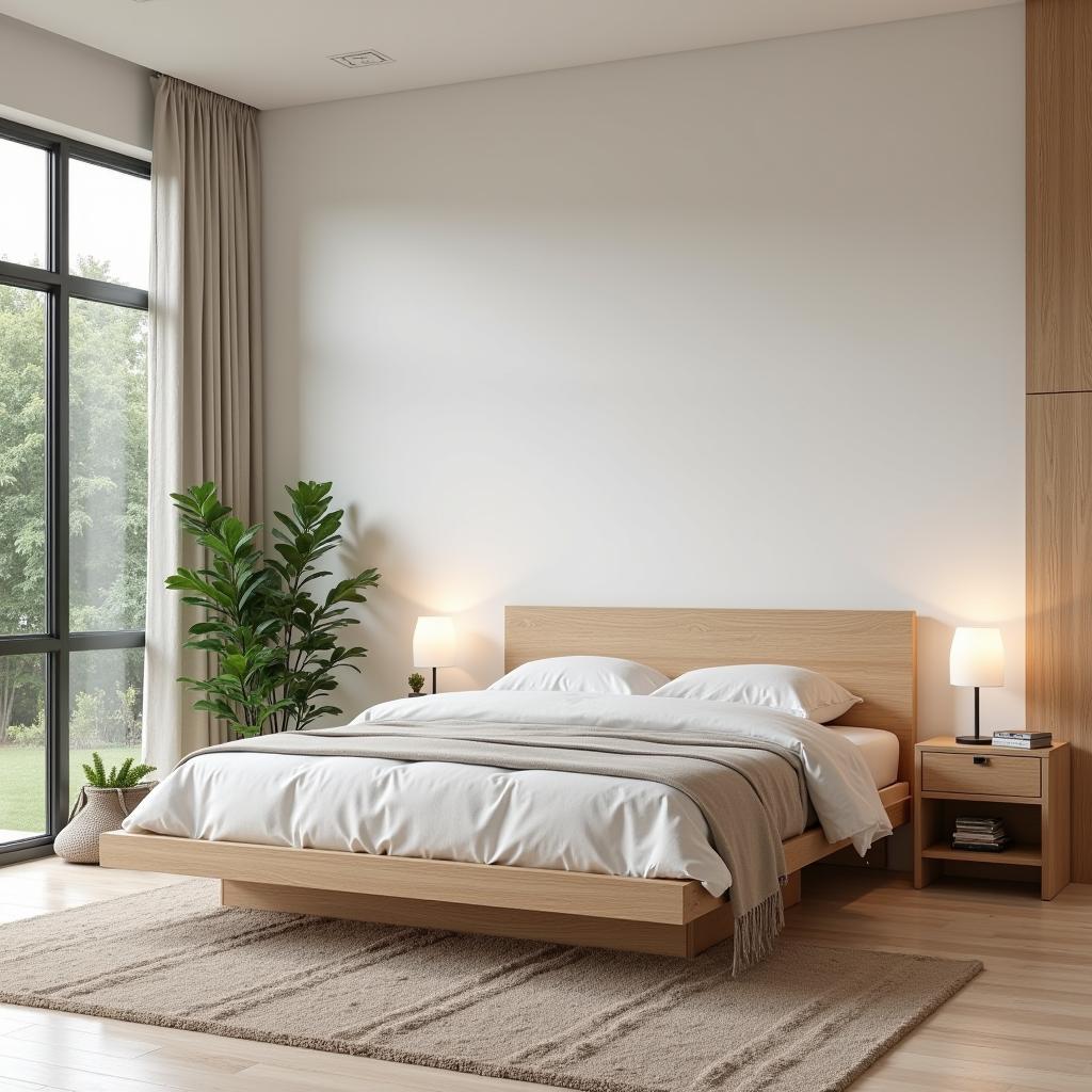 Modern Bedroom Interior with Platform Bed