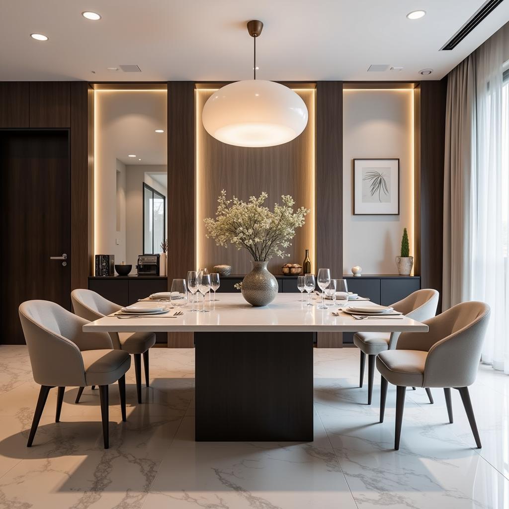 Modern Dining Table in a Pakistani Home