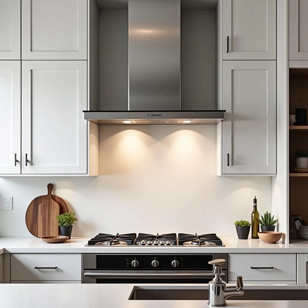 Modern Glam Gas Hood in a Pakistani Kitchen