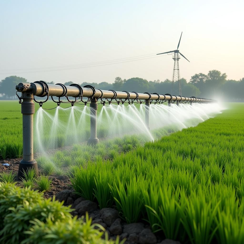 Modern irrigation system in a Pakistani farm