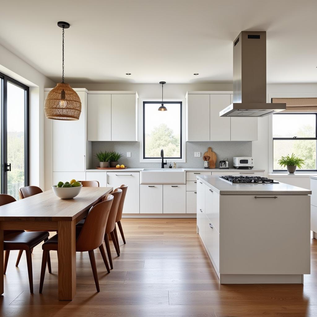 Modern Kitchen Design in Pakistan with Dining Area