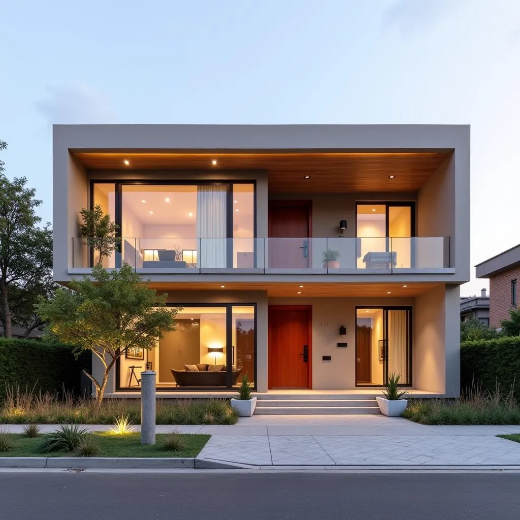 Modern Pakistani Home with Terracotta Door