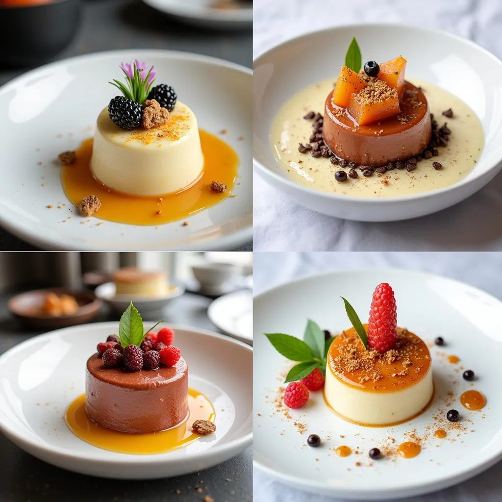 Exquisite dishes prepared using agar agar powder in molecular gastronomy