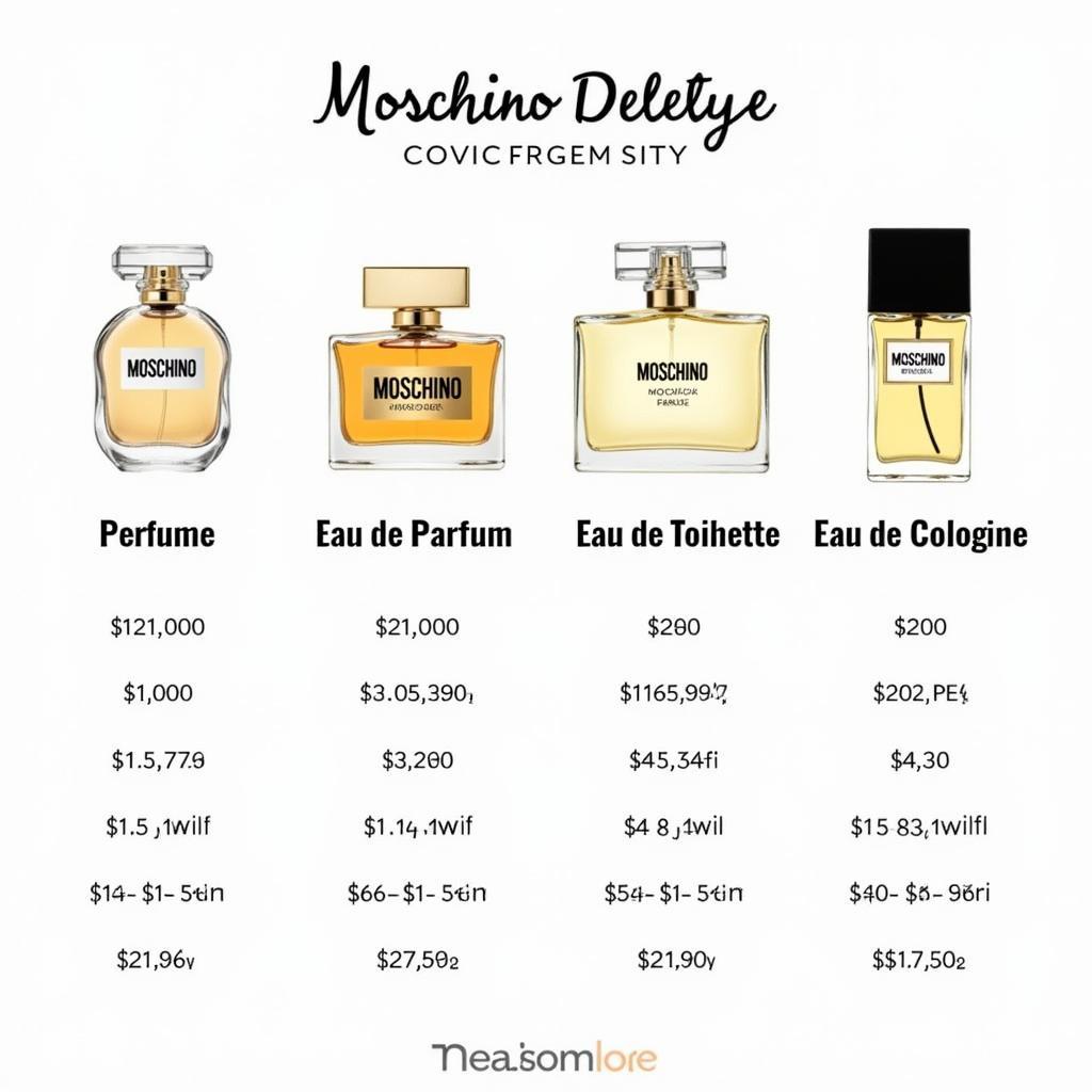 Different Moschino Perfume Concentrations