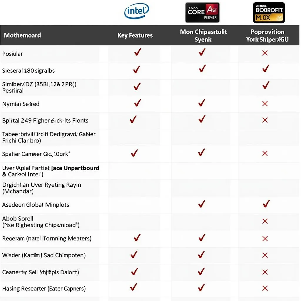 Motherboard Chipset Comparison