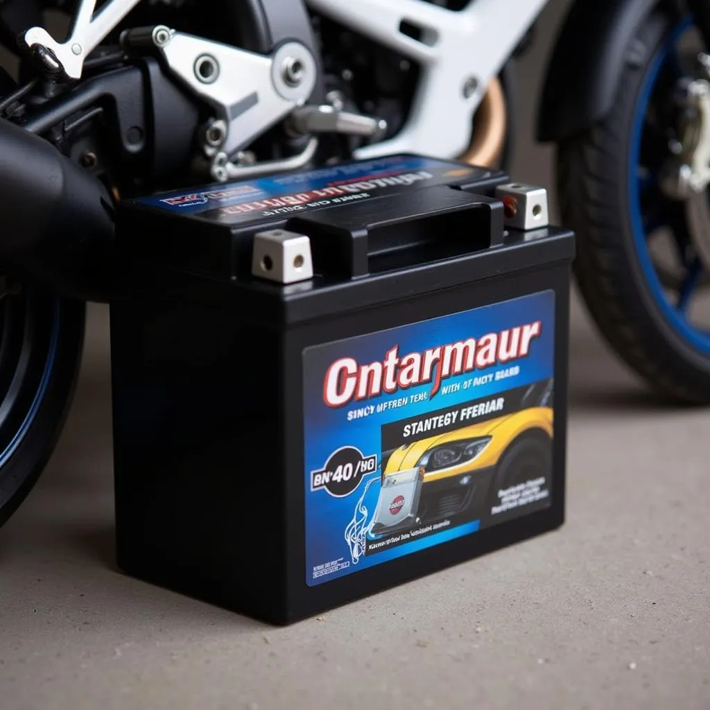 Motorcycle Battery Closeup