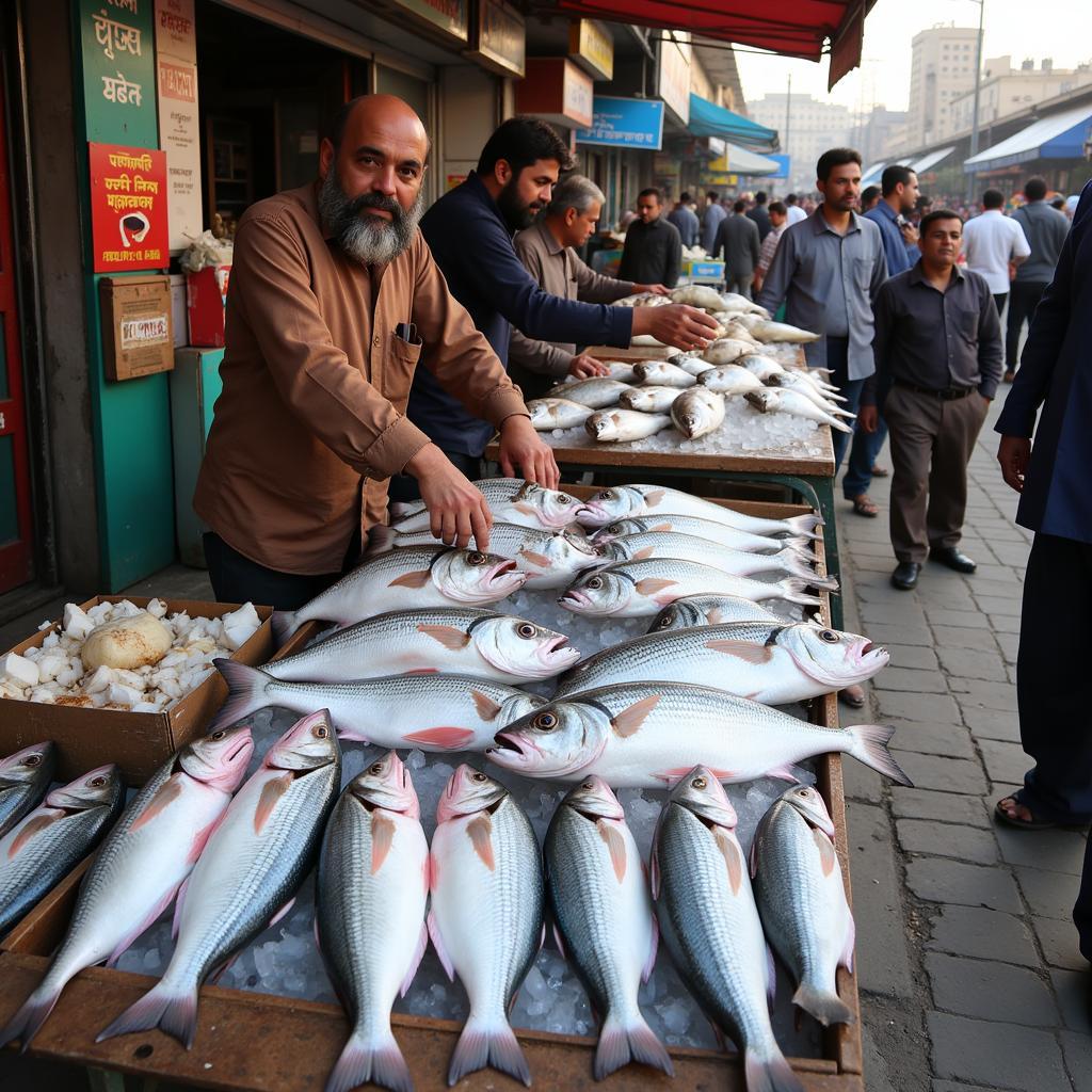 Mushka Fish Market Scene in Pakistan