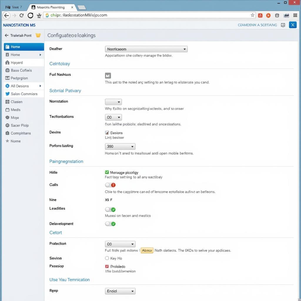 Ubiquiti Nanostation M5 Configuration Interface