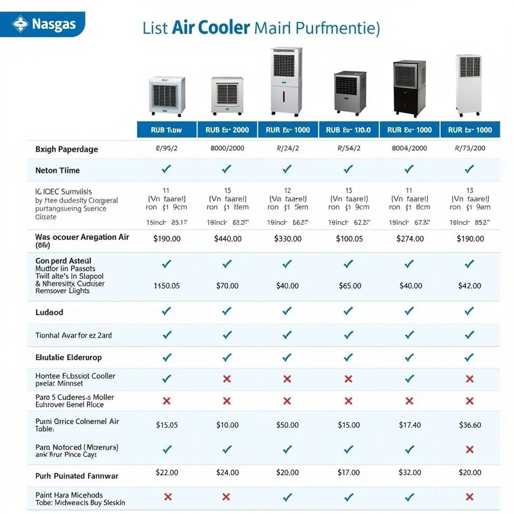 Nasgas Air Cooler Price List