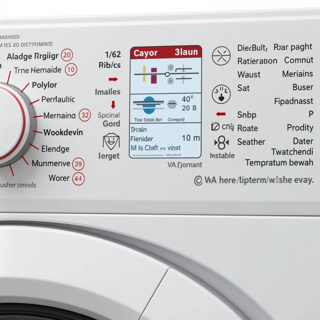 Close-up of National Istari Washing Machine Control Panel