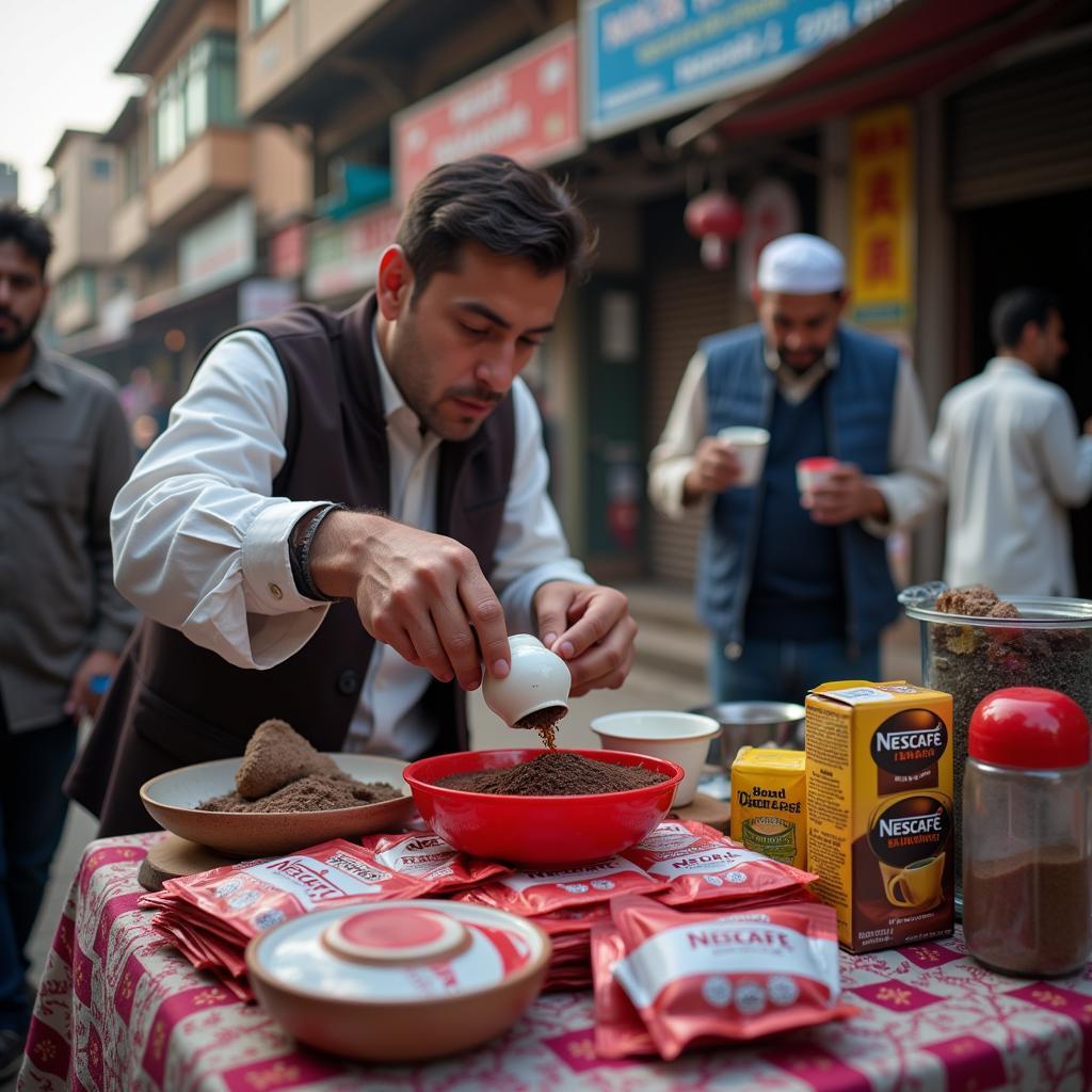 Nescafe Coffee 25g at a Street Vendor in Pakistan