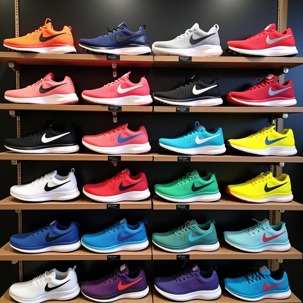 Nike Joyride running shoes on display in a Pakistani store