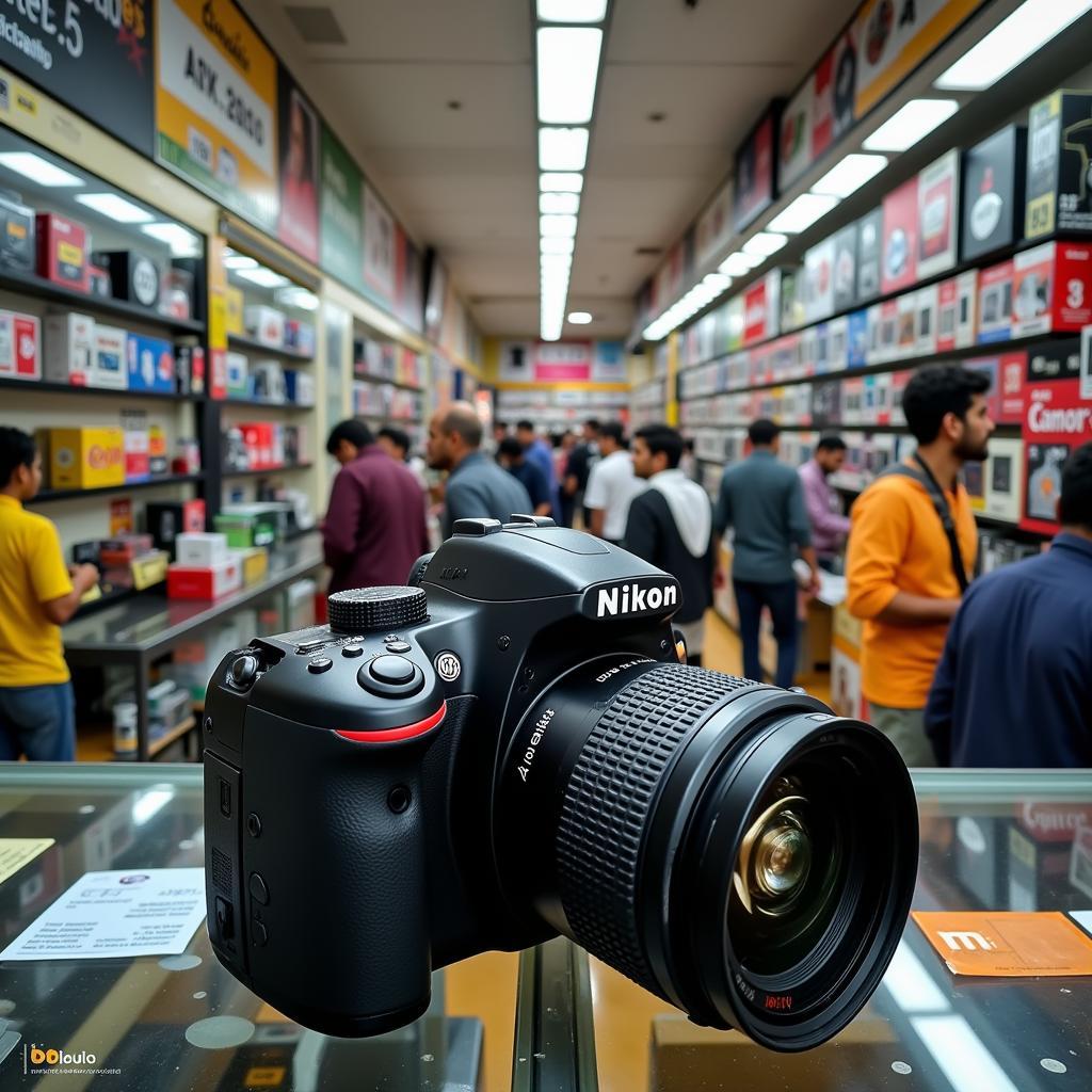 Nikon D7000 in a Pakistani electronics store