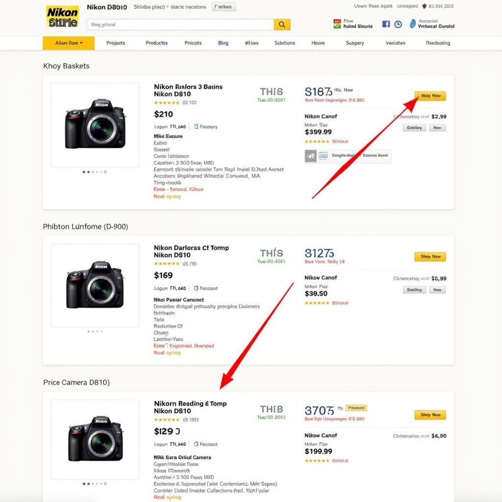 Comparing Nikon D810 prices from different sellers in Pakistan