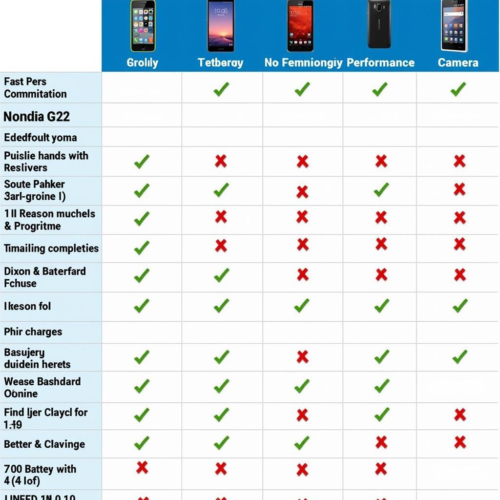 Nokia G22 Feature Comparison