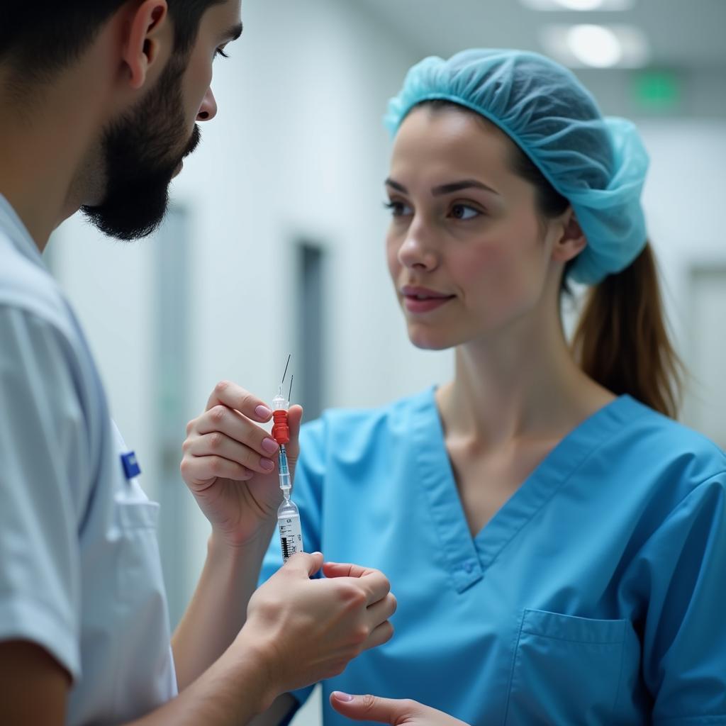 Nurse Preparing Imatet Injection 