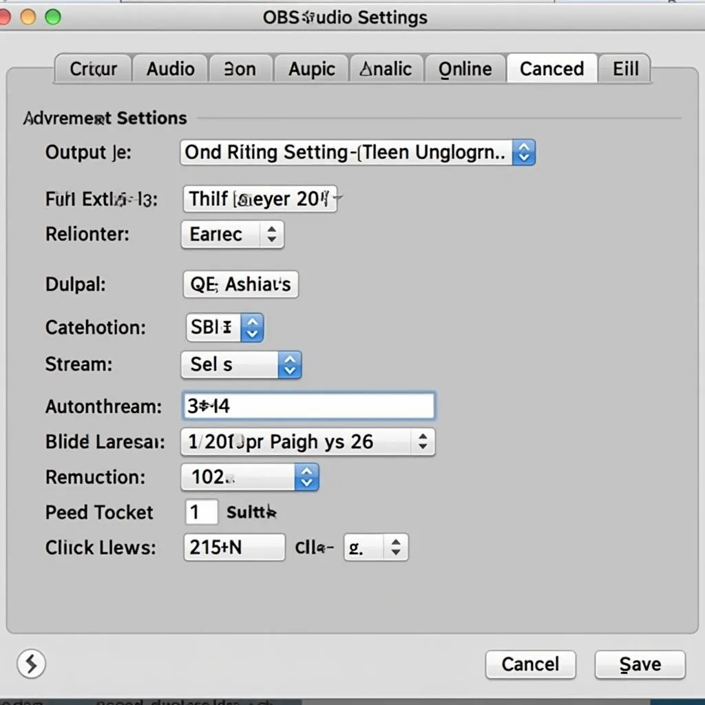 OBS Studio settings window