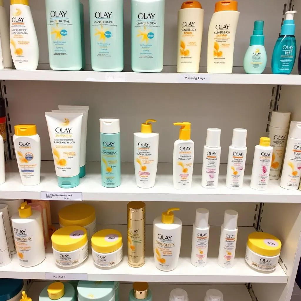 Olay Sunblock Products on Display