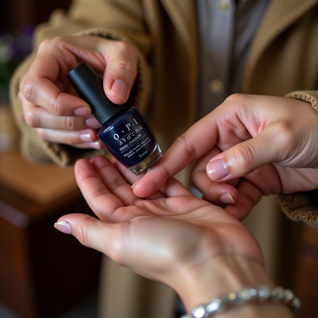 Applying OPI Nail Polish in Pakistan