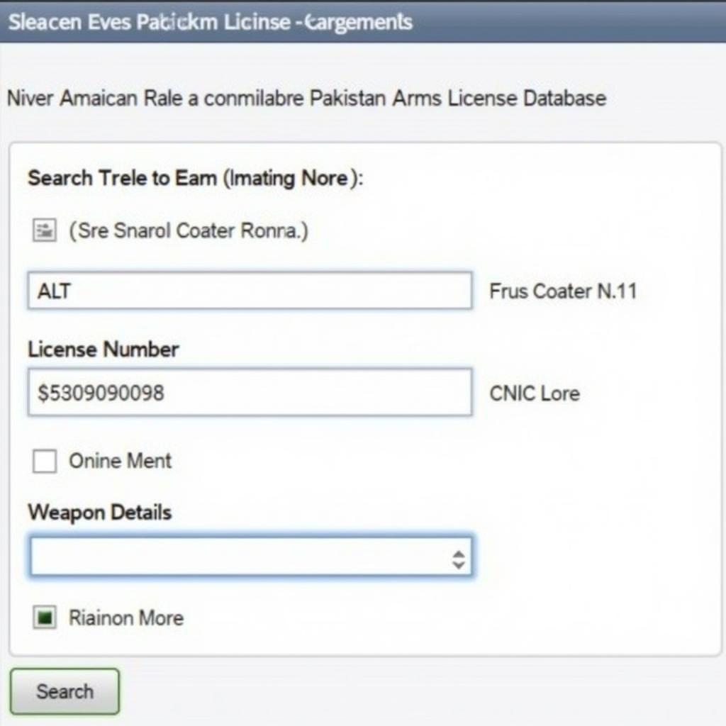 Pakistan Arms License Database