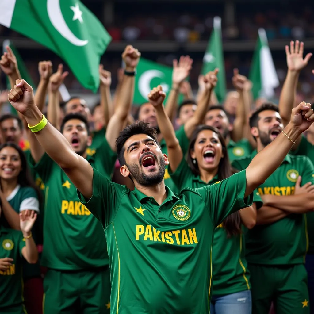 Pakistani Cricket Fans Celebrating