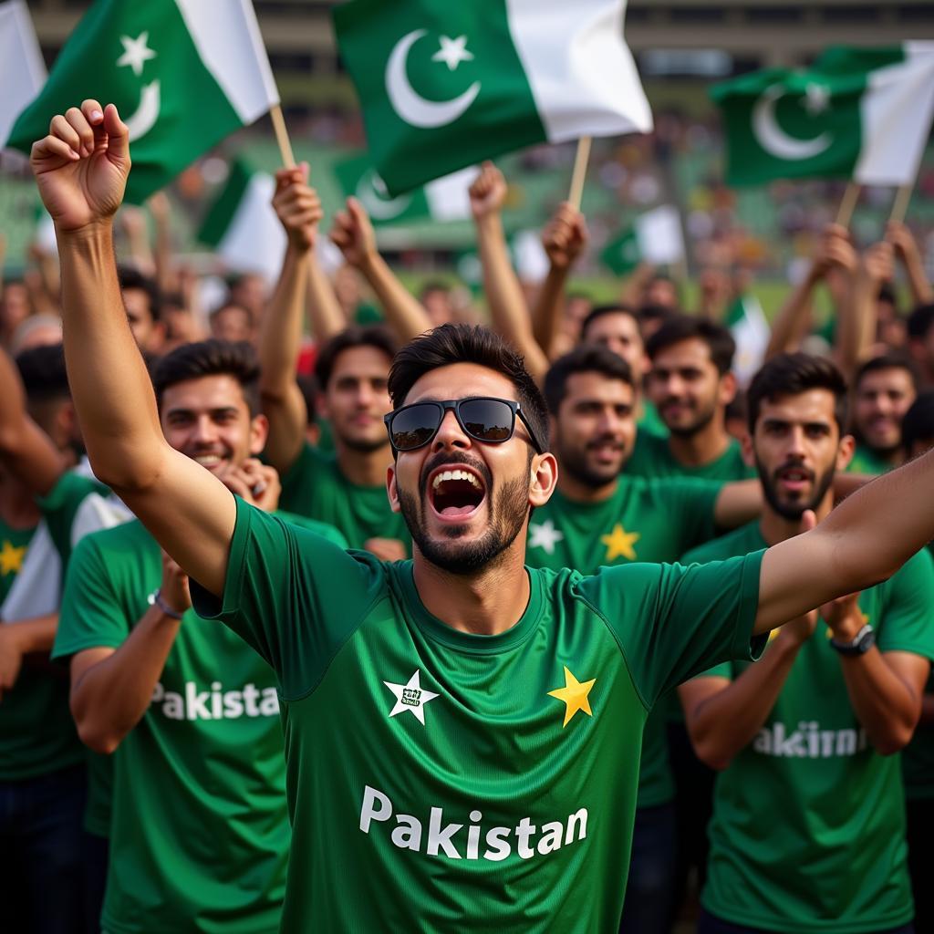 Fans Wearing Pakistan Cricket T-Shirts