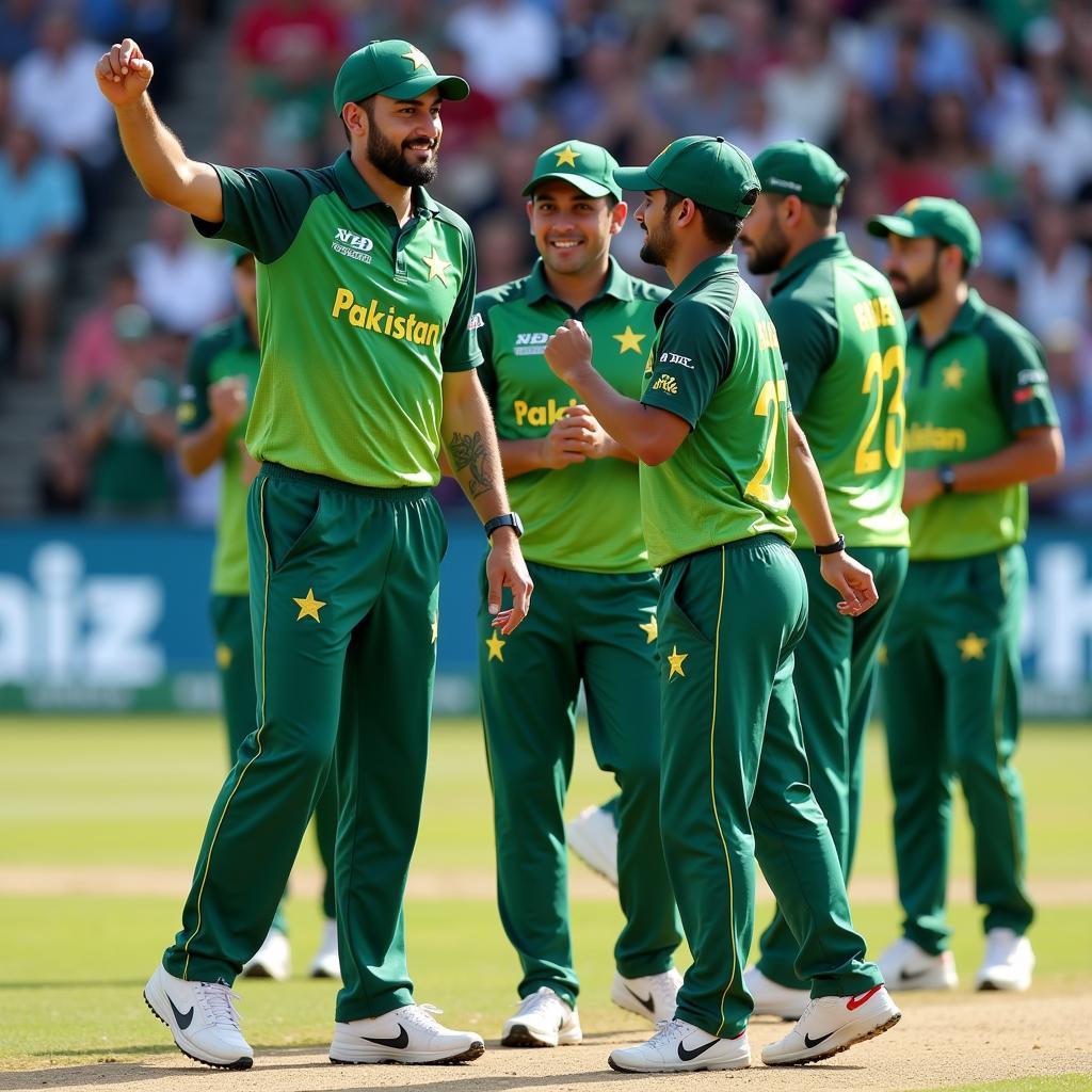 Pakistan Cricket Team in Action During the 2021 World Cup