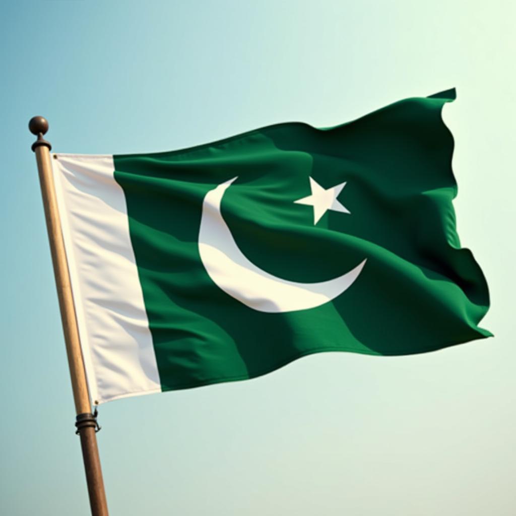 Pakistani Flag Waving Proudly