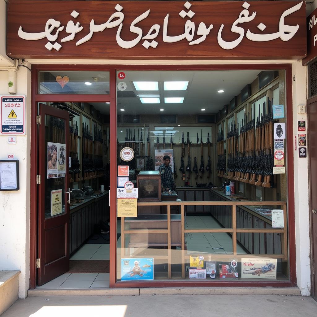 Typical gun shop in Pakistan in 2017