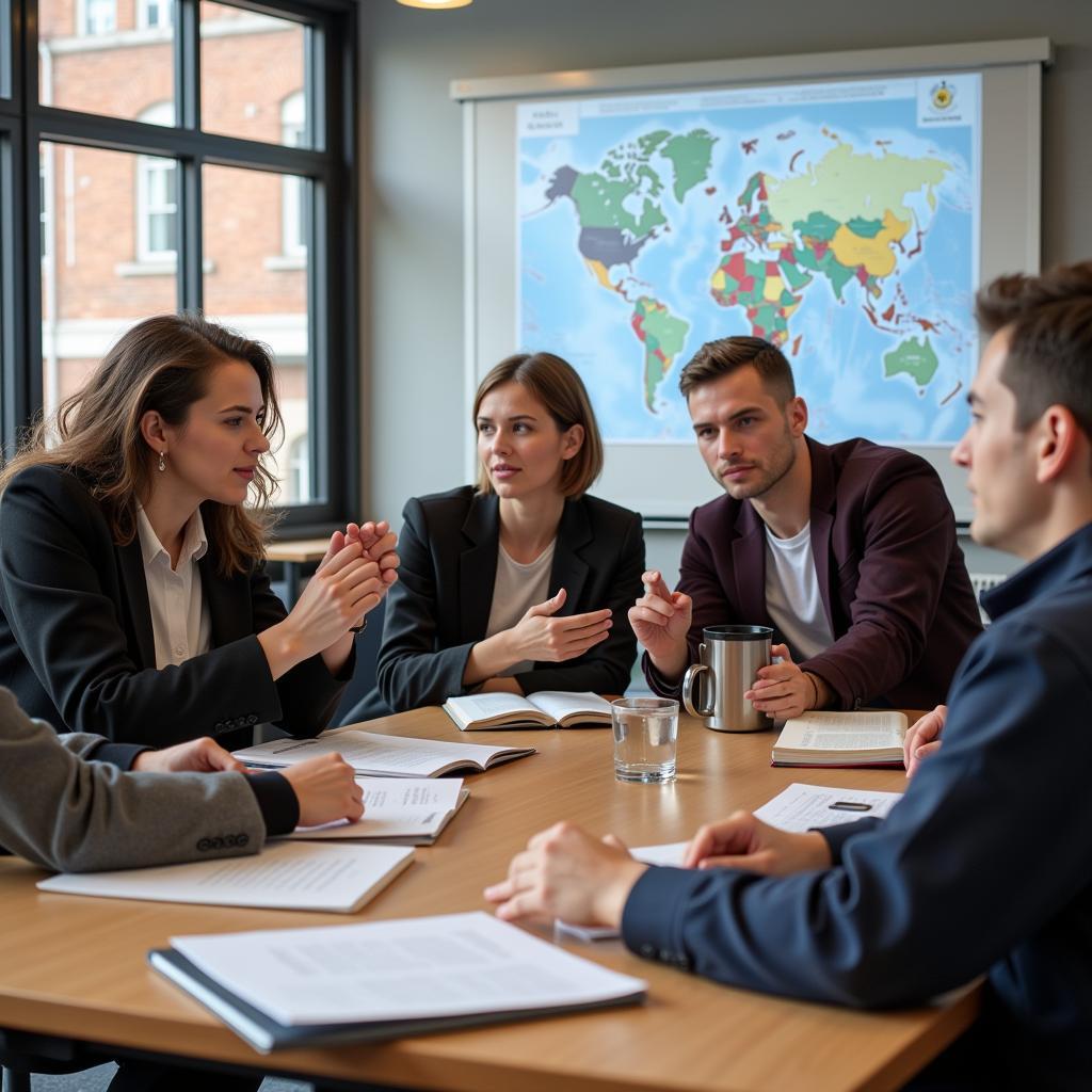 Students studying international relations in Pakistan