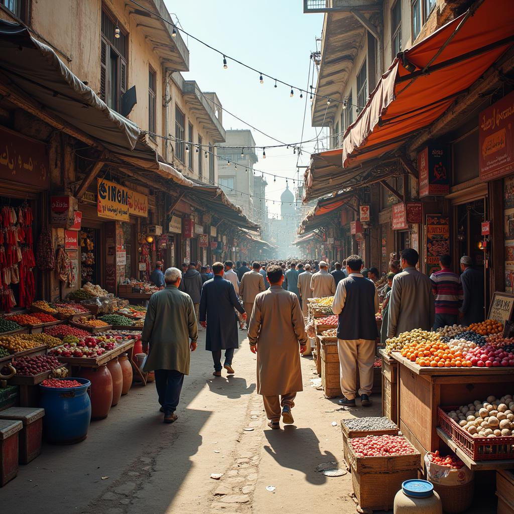 Bustling Market in Pakistan