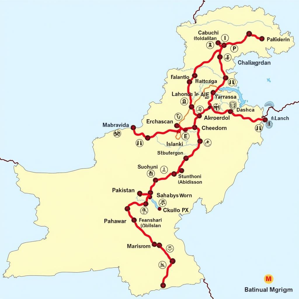 Map of Motorways in Pakistan