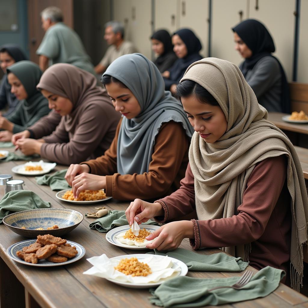 Women volunteers aiding the Pakistan Movement