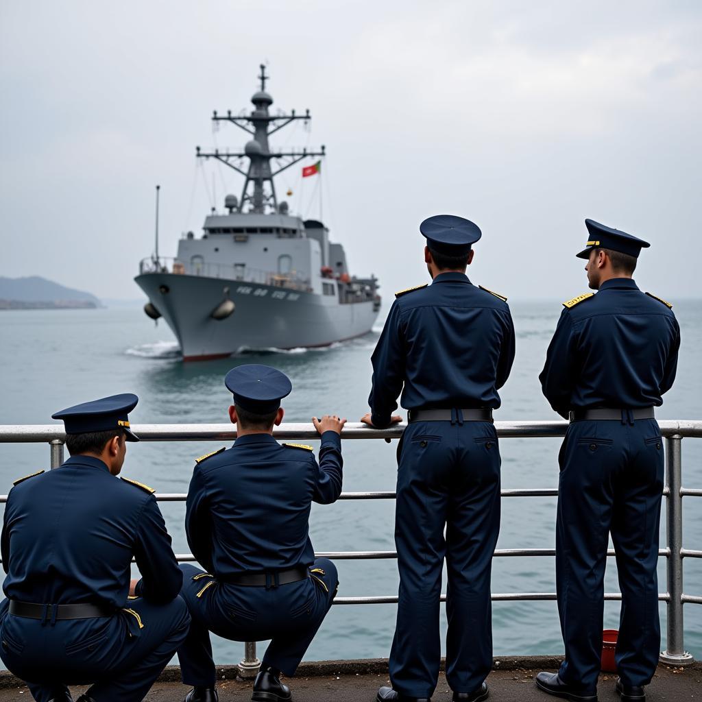 Pakistan Navy Officers on Deck