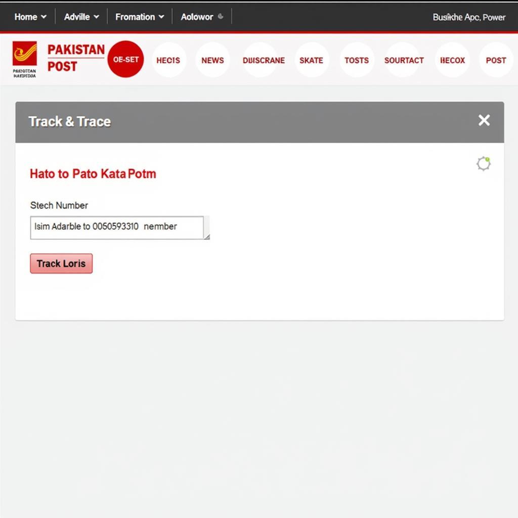 Tracking on Pakistan Post Website