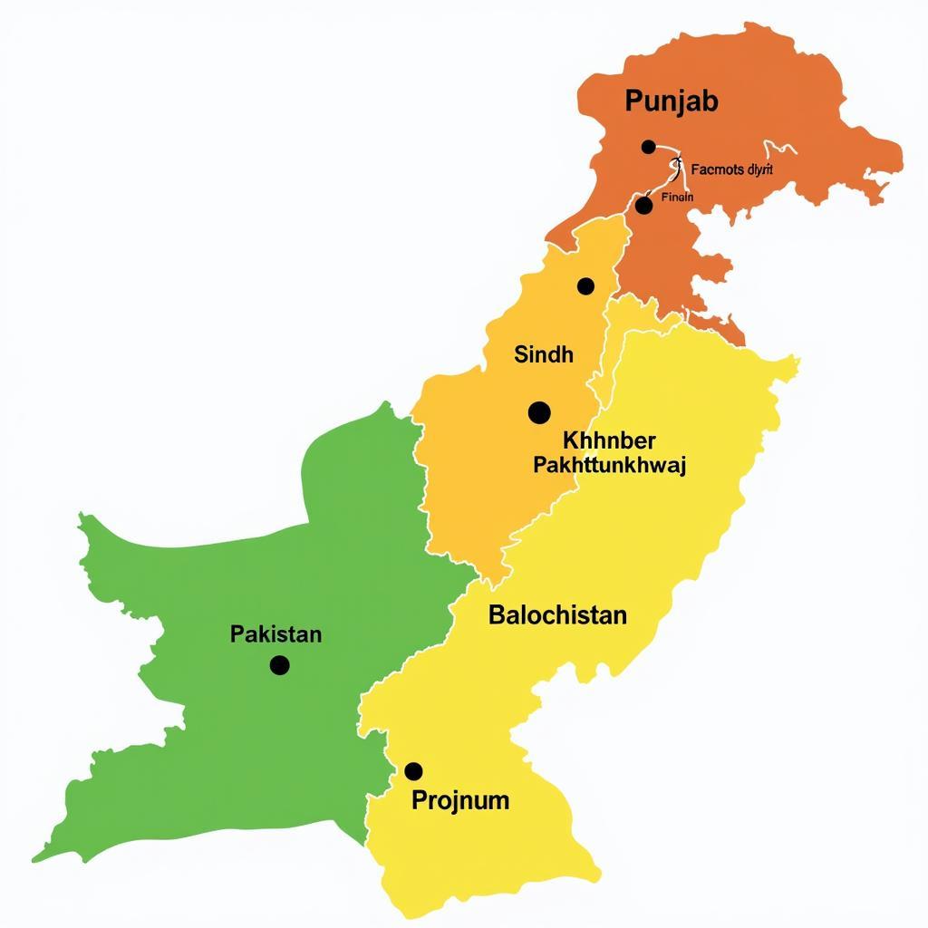 Map of Pakistan Highlighting Provinces