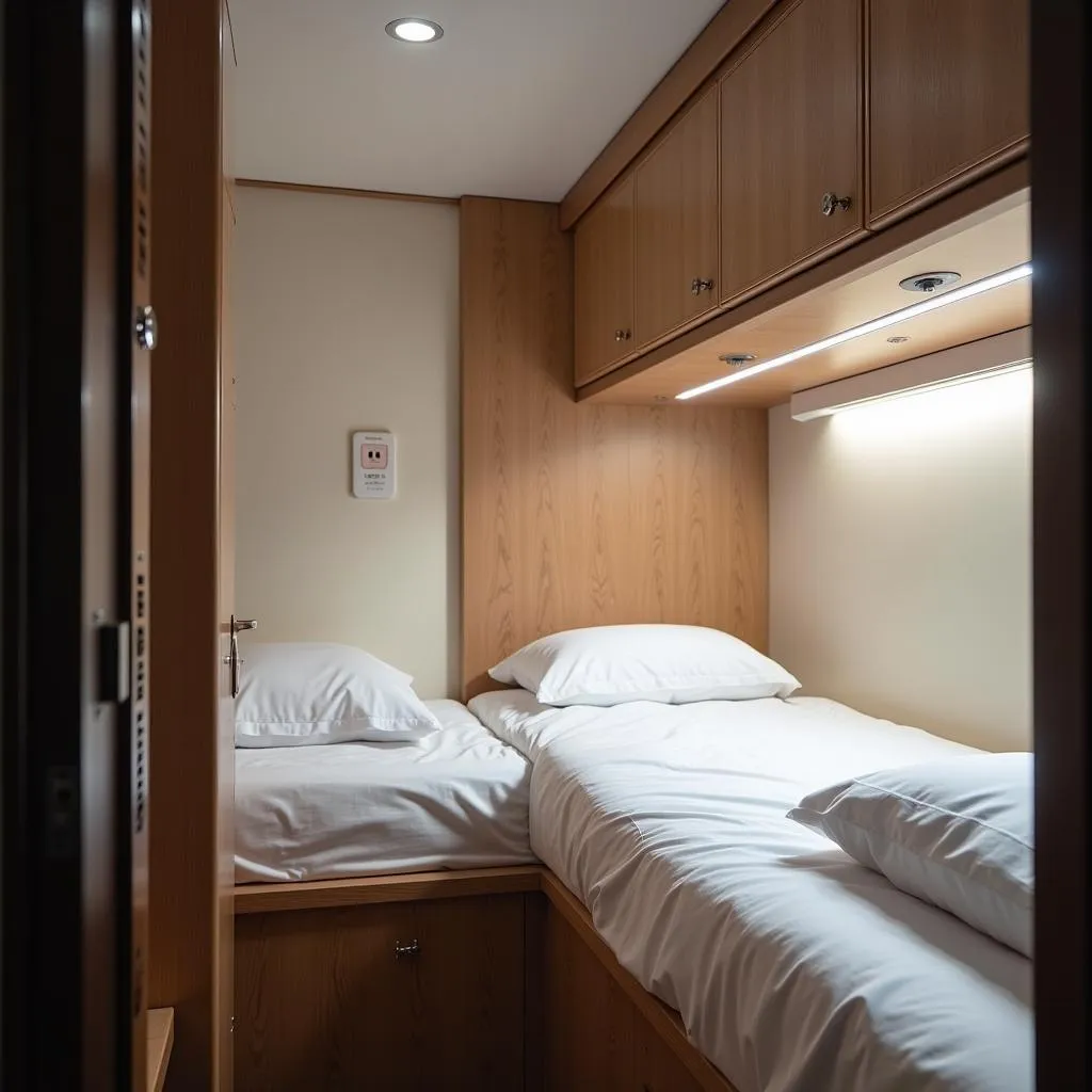 Inside an AC Sleeper compartment on Pakistan Railways