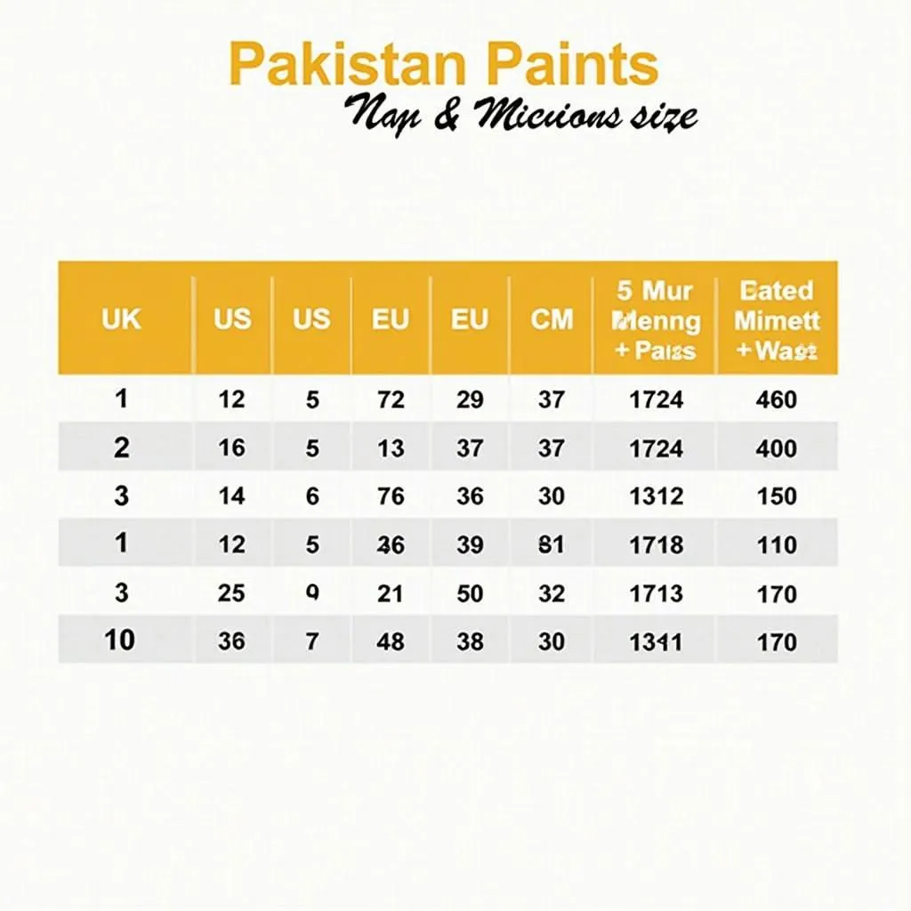 Shoe Size Chart for Men in Pakistan