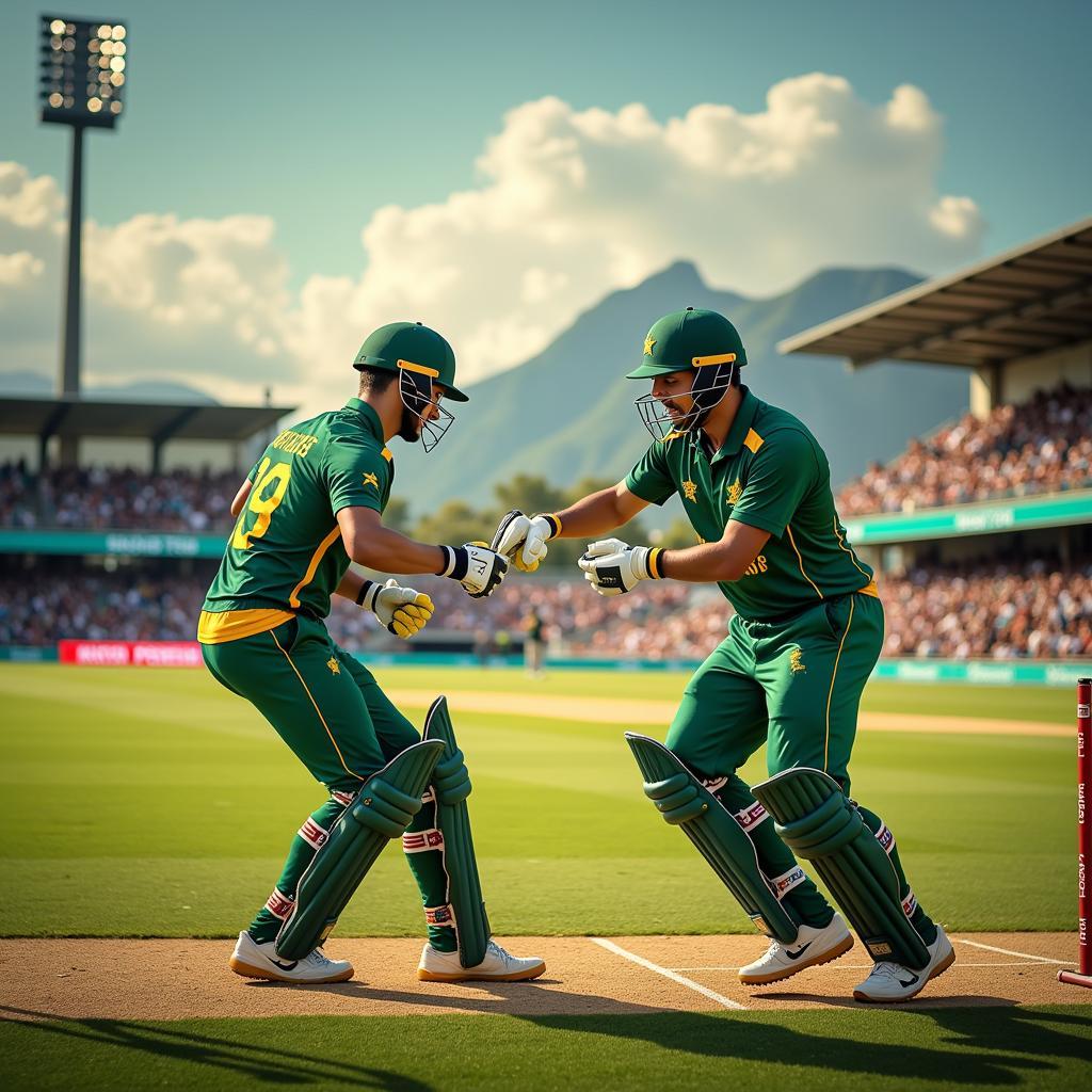 Cricket match between Pakistan and South Africa