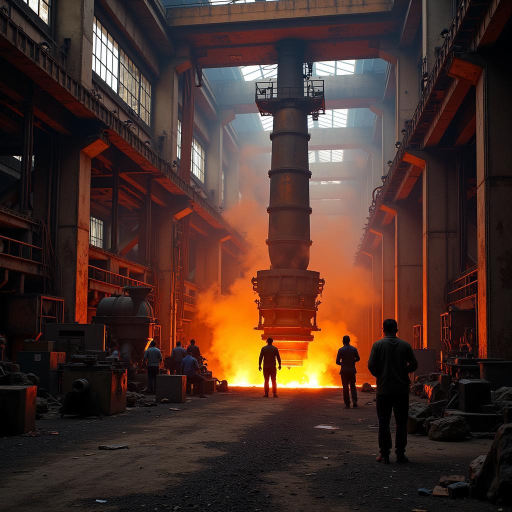 Inside the production line at Pakistan Steel Mills